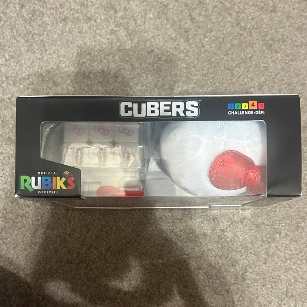 Hello Kitty Rubik's Cube & Plush Set - Red, White, Blue
